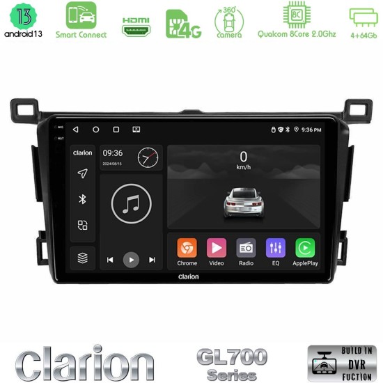 Clarion GL700 Series 8Core Android ClarionOS 4+64GB Toyota RAV4 2013-2018 Navigation Multimedia Tablet 9" Με Carplay & Android Auto