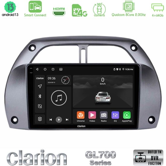 Clarion GL700 Series 8Core Android ClarionOS 4+64GB Toyota RAV4 2001 - 2006 Navigation Multimedia Tablet 9" Με Carplay & Android Auto