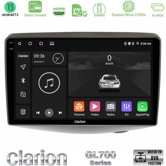 Clarion GL700 Series 8Core Android ClarionOS 4+64GB Toyota Yaris 1999 - 2006 Navigation Multimedia Tablet 9" Με Carplay & Android Auto
