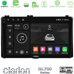 Clarion GL700 Series 8Core Android ClarionOS 4+64GB Toyota Corolla/Auris 2017-2019  Navigation Multimedia Tablet 9" Με Carplay & Android Auto