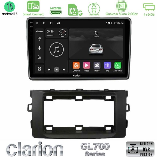 Clarion GL700 Series 8Core Android ClarionOS 4+64GB Toyota Auris 2013-2016 Navigation Multimedia Tablet 10" Με Carplay & Android Auto