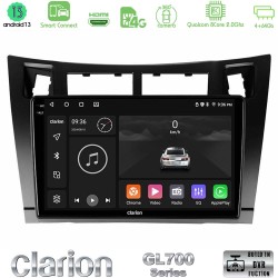 Clarion GL700 Series 8Core Android ClarionOS 4+64GB Toyota Yaris Navigation Multimedia Tablet 9" (Μαύρο Χρώμα) Με Carplay & Android Auto