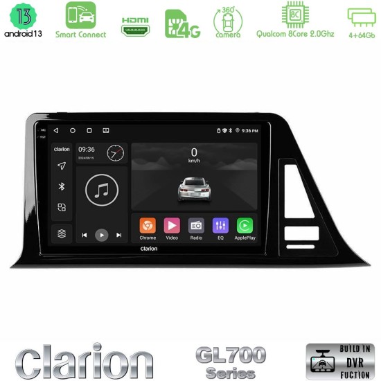 Clarion GL700 Series 8Core Android ClarionOS 4+64GB Toyota CH-R Navigation Multimedia Tablet 9" Με Carplay & Android Auto