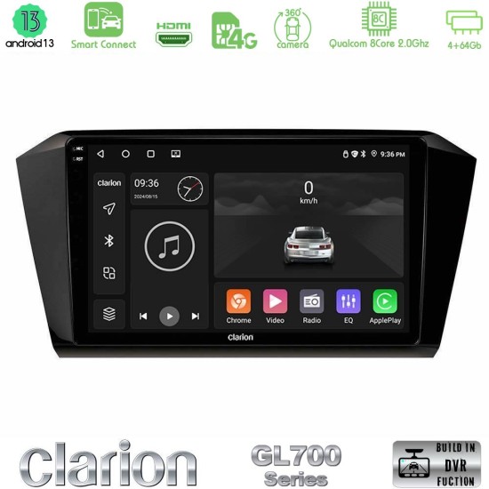 Clarion GL700 Series 8Core Android ClarionOS 4+64GB VW Passat Navigation Multimedia Tablet 10" Με Carplay & Android Auto