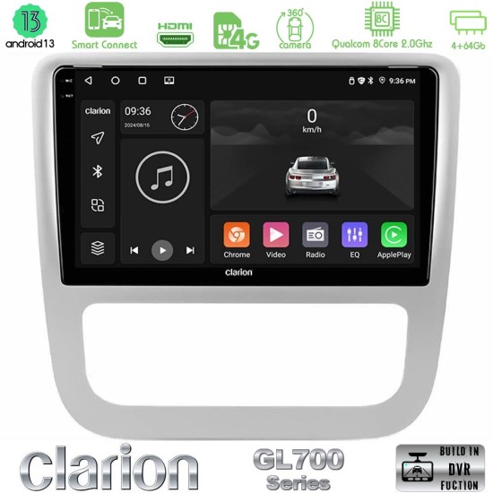 Clarion GL700 Series 8Core Android ClarionOS 4+64GB VW Scirocco / Eos Navigation Multimedia Tablet 9" Με Carplay & Android Auto