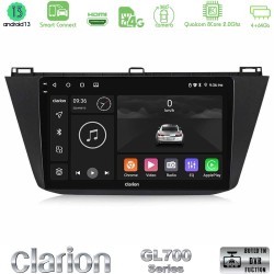 Clarion GL700 Series Vw Tiguan 2016-2022 8Core Android ClarionOS 4+64GB Navigation Multimedia Tablet 10" Με Carplay & Android Auto