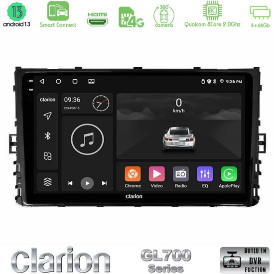 Clarion GL700 Series 8Core Android ClarionOS 4+64GB VW MQB 2017-> Navigation Multimedia Tablet 9" Με Carplay & Android Auto