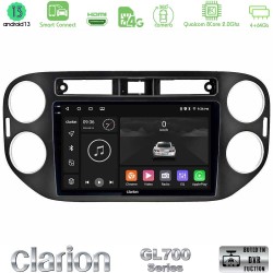 Clarion GL700 Series 8Core Android ClarionOS 4+64GB VW Tiguan Navigation Multimedia Tablet 9" (23mm alarm button) Με Carplay & Android Auto