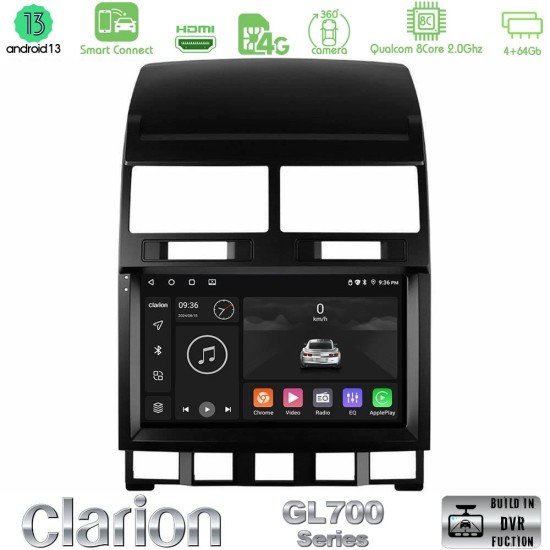 Clarion GL700 Series 8Core Android ClarionOS 4+64GB VW Touareg 2002 – 2010 Navigation Multimedia Tablet 9" Με Carplay & Android Auto