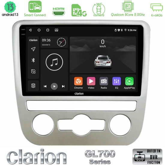 Clarion GL700 Series 8Core Android ClarionOS 4+64GB VW Scirocco 2008 – 2014 Navigation Multimedia Tablet 9" Με Carplay & Android Auto