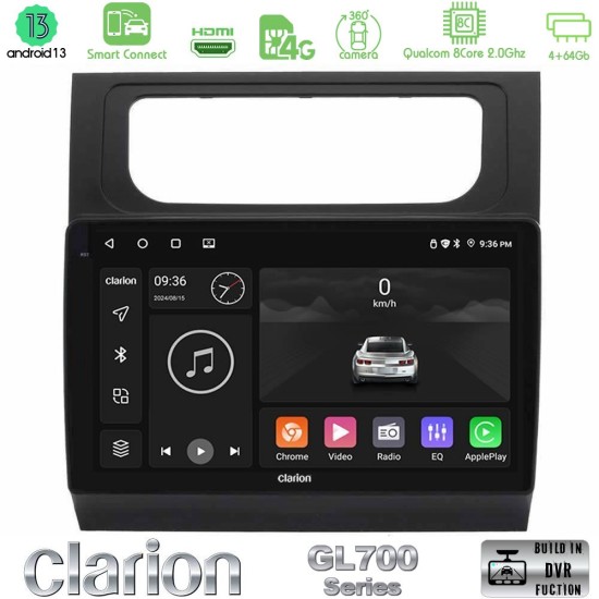 Clarion GL700 Series 8Core Android ClarionOS 4+64GB VW Touran 2011-2015 Navigation Multimedia Tablet 10" Με Carplay & Android Auto
