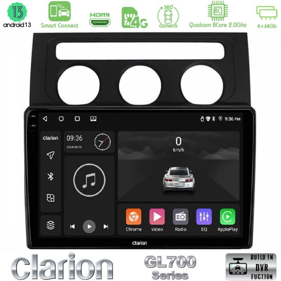 Clarion GL700 Series 8Core Android ClarionOS 4+64GB VW Touran 2003-2011 Navigation Multimedia Tablet 10" Με Carplay & Android Auto
