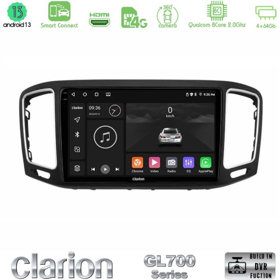 Clarion GL700 Series 8Core Android ClarionOS 4+64GB VW Sharan 2010-2015 Navigation Multimedia Tablet 9" Με Carplay & Android Auto