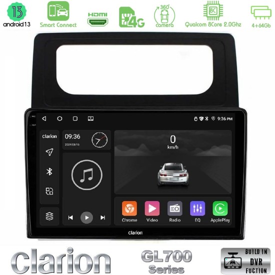 Clarion GL700 Series 8Core Android ClarionOS 4+64GB VW Caddy 2004-2014 Navigation Multimedia Tablet 10" Με Carplay & Android Auto