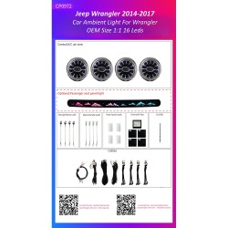 Ατμοσφαιρικός Φωτισμός Jeep Wrangler 2014-2017 OEM Ambient Light Kit 1:1