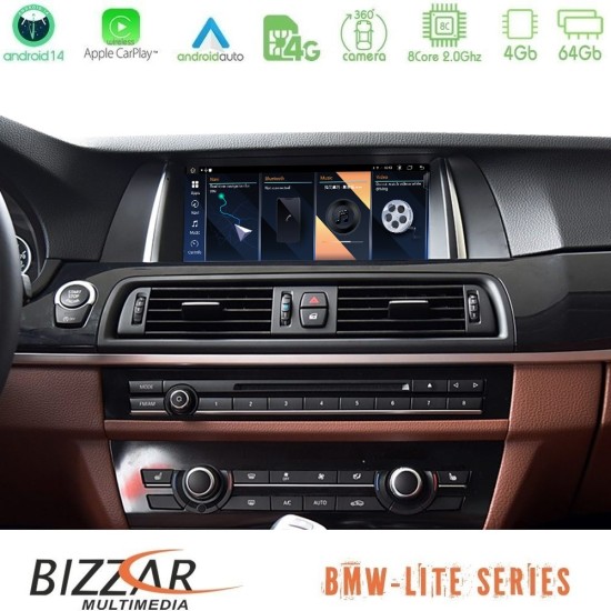 Bizzar Lite Series BMW 5 Series F10/F11 CIC Android14 8Core (4+64GB) Navigation Multimedia 10.25"