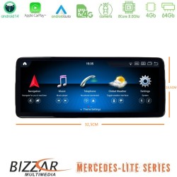 Bizzar Lite Series Mercedes A/CLA/GLA/G Class NTG5 Android14 8Core (4+64GB) Navigation Multimedia 12,8"