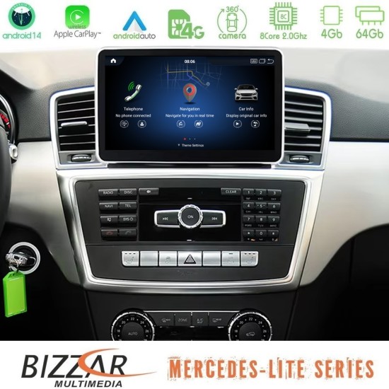 Bizzar Lite Series Mercedes ML/GL Class (X166) NTG4.5 Android14 8Core (4+64GB) Navigation Multimedia 9"