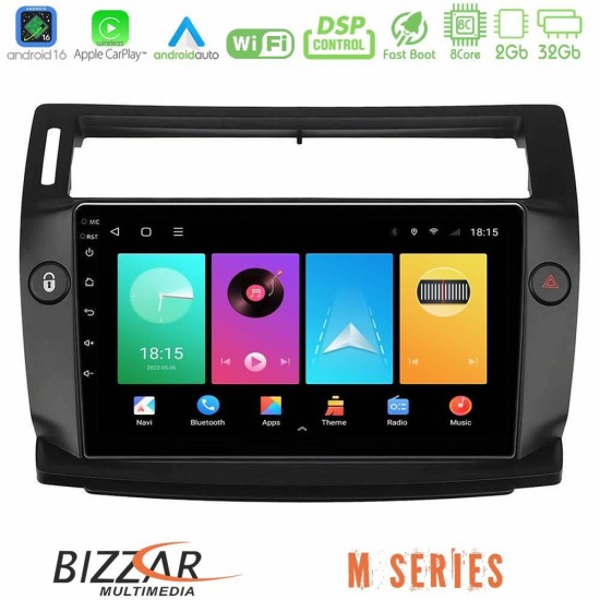 Bizzar M Series 8Core Android16 2+32GB  Citroen C4 2004-2010 Navigation Multimedia Tablet 9" (μαύρο χρώμα)