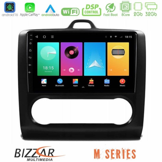 Bizzar M Series 8Core Android16 2+32GB  Ford Focus Auto AC Navigation Multimedia Tablet 9" (Μαύρο Χρώμα)