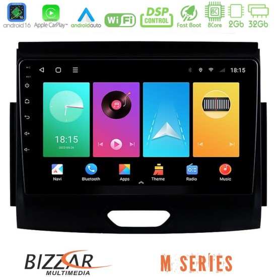 Bizzar M Series 8Core Android16 2+32GB  Ford Ranger 2017-2022 Navigation Multimedia Tablet 9"