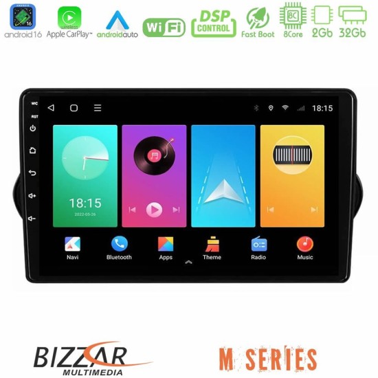 Bizzar M Series 8Core Android16 2+32GB  Fiat Tipo 2015-2022 (Hatchback) Navigation Multimedia Tablet 9"