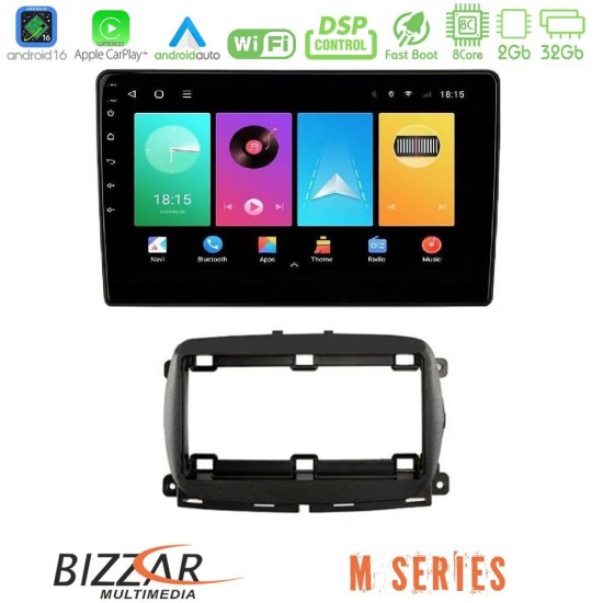 Bizzar M Series 8Core Android16 2+32GB   Fiat 500 2016> Navigation Multimedia Tablet 9"