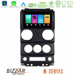 Bizzar M Series 8Core Android16 2+32GB  Jeep Wrangler 2Door 2008-2010 Navigation Multimedia Tablet 9"