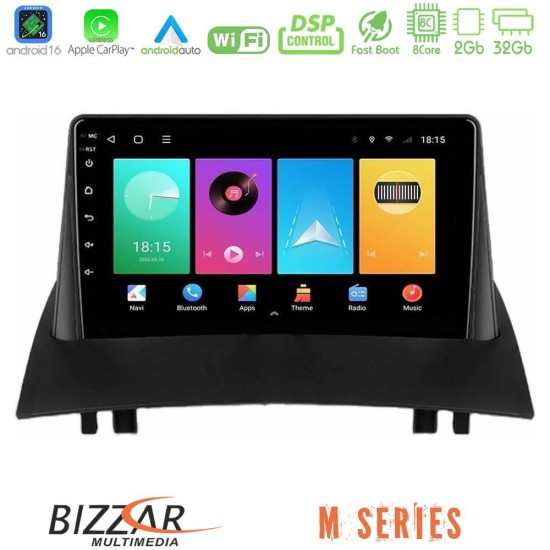 Bizzar M Series 8Core Android16 2+32GB  Renault Megane 2 2002-2008 Navigation Multimedia Tablet 9"