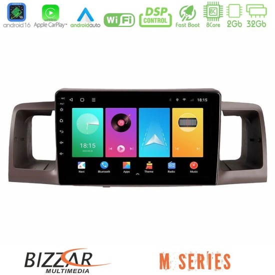 Bizzar M Series 8Core Android16 2+32GB  Toyota Corolla 2002-2006 Navigation Multimedia Tablet 9"