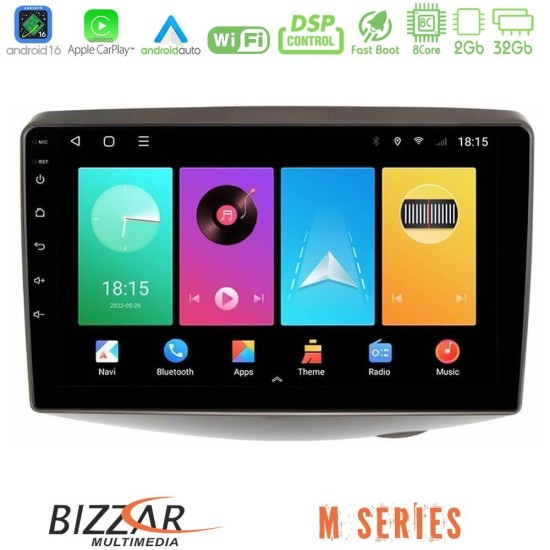 Bizzar M Series 8Core Android16 2+32GB  Toyota Yaris 1999 - 2006 Navigation Multimedia Tablet 9"