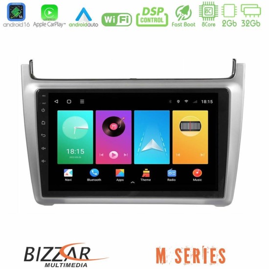 Bizzar M Series 8Core Android16 2+32GB  Vw Polo 2014-2017 Navigation Multimedia Tablet 9"   (Silver)