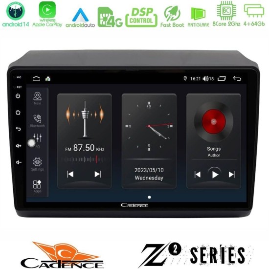 Cadence Z2 Series 8Core Android14 4+64GB Fiat Ducato/Citroen Jumper/Peugeot Navigation Multimedia Tablet 9" Με Carplay & Android Auto Cadence Z2 Series 8Core Android14 4+64GB Fiat Ducato/Citroen Jumper/Peugeot Navigation Multimedia Tablet 9" Με Carplay & Android Auto