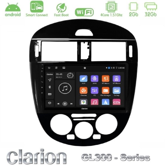 Clarion GL300 Series 4Core Android ClarionOS 2+32GB Nissan Pulsar 2015-2018 (Manual A/C) Navigation Multimedia Tablet 9" Με Carplay & Android Auto