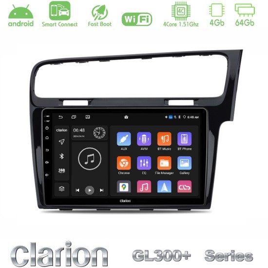 Clarion GL300+ Series 4Core Android ClarionOS 4+64GB  VW GOLF 7 RHD Navigation Multimedia Tablet 10"