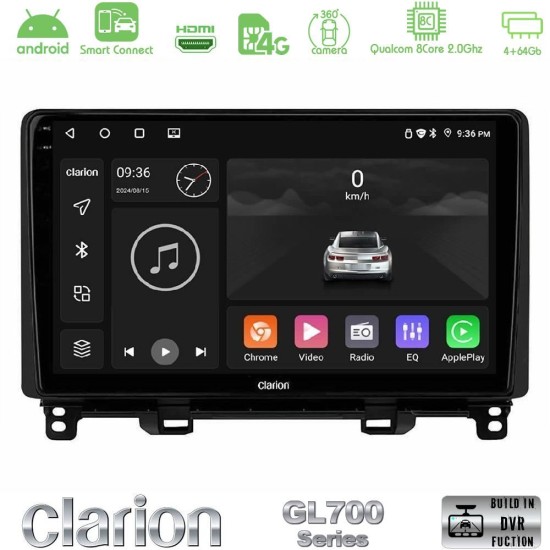 Clarion GL700 Series 8Core Android ClarionOS 4+64GB Honda Jazz RHD 2021-2025 Navigation Multimedia Tablet 10" Με Carplay & Android Auto