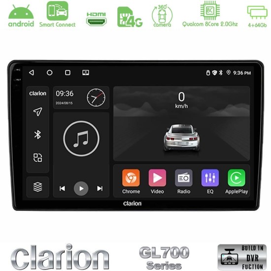 Clarion GL700 Series 8Core Android ClarionOS 4+64GB Dacia / Renault Navigation Multimedia Tablet 9" Με Carplay & Android Auto