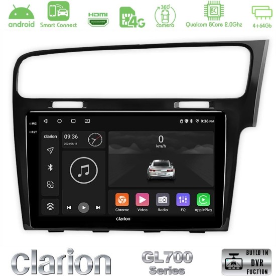 Clarion GL700 Series 8Core Android ClarionOS 4+64GB VW GOLF 7 RHD Navigation Multimedia Tablet 10" Με Carplay & Android Auto