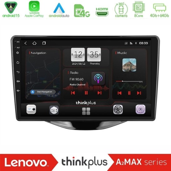 Lenovo Thinkplus A2MAX Series 8Core Android15 4+64GB Toyota Aygo | Citroen C1 | Peugeot 108 Navigation Multimedia Tablet 9"