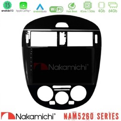 Nakamichi NAM5260 Series 4Core Android13 4+64GB Nissan Pulsar 2015-2018 (Manual A/C) Navigation Multimedia Tablet 9" Με Carplay & Android Auto