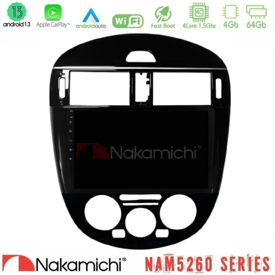 Nakamichi NAM5260 Series 4Core Android13 4+64GB Nissan Pulsar 2015-2018 (Manual A/C) Navigation Multimedia Tablet 9" Με Carplay & Android Auto