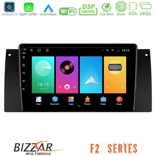 Bizzar F2 Series 8Core Android16 4+64GB  BMW 5 Series  (E39) / X5 (E53) Navigation Multimedia Tablet 9"