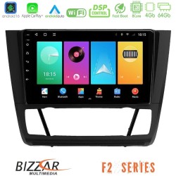 Bizzar F2 Series 8Core Android16 4+64GB  BMW 1Series  E81/E82/E87/E88 (AUTO A/C) Navigation Multimedia Tablet 9"