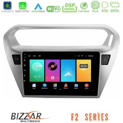 Bizzar F2 Series 8Core Android16 4+64GB  Citroën C-Elysée / Peugeot 301 Navigation Multimedia Tablet 9"
