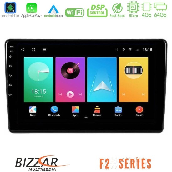 Bizzar F2 Series 8Core Android16 4+64GB  Peugeot Partner / Citroën Berlingo 2008-2018 Navigation Multimedia Tablet 9"