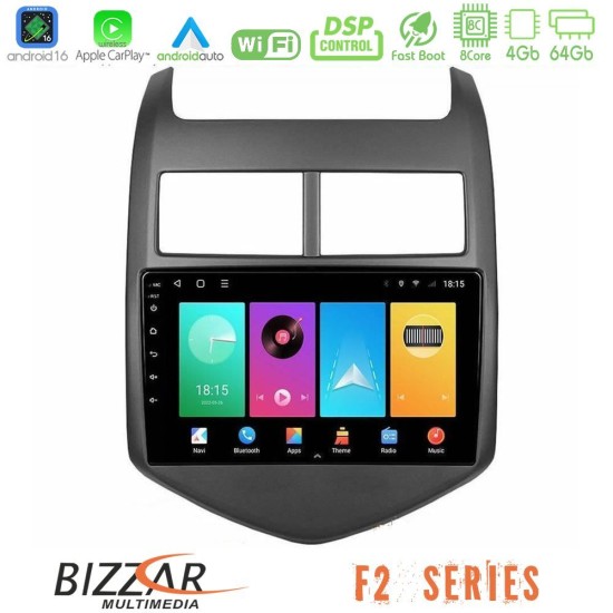 Bizzar F2 Series 8Core Android16 4+64GB  Chevrolet Aveo 2011-2017 Navigation Multimedia Tablet 9"