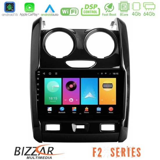 Bizzar F2 Series 8Core Android16 4+64GB  Dacia Duster 2014-2018 Navigation Multimedia Tablet 9"