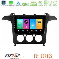 Bizzar F2 Series 8Core Android16 4+64GB Ford S-Max 2006-2008 (manual A/C) Navigation Multimedia Tablet 9" Bizzar F2 Series 8Core Android16 4+64GB Ford S-Max 2006-2008 (manual A/C) Navigation Multimedia Tablet 9"
