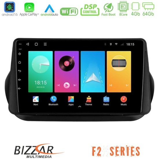 Bizzar F2 Series 8Core Android16 4+64GB  Fiat Fiorino/Citroen Nemo/Peugeot Bipper Navigation Multimedia Tablet 10"