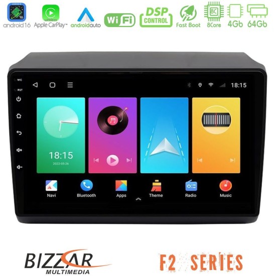 Bizzar F2 Series 8Core Android16 4+64GB  Fiat Ducato/Citroen Jumper/Peugeot Boxer 2011-2021 Navigation Multimedia Tablet 9"